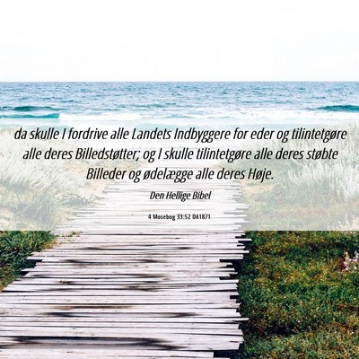Picture 06 - 4 Mosebog 33:52 DA1871 - da skulle I fordrive alle Landets Indbyggere for - Bible Verse Picture