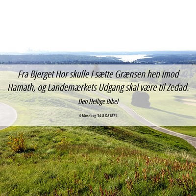 Picture 06 - 4 Mosebog 34:8 DA1871 - Fra Bjerget Hor skulle I sætte Grænsen hen imod - Bible Verse Picture