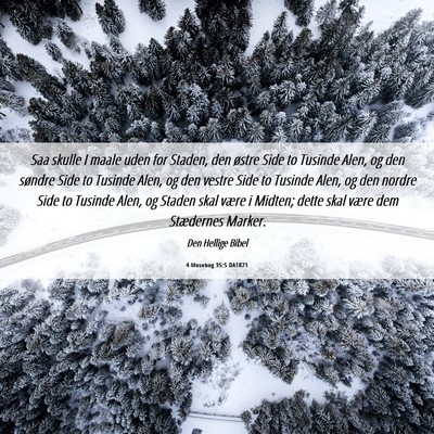 Picture 06 - 4 Mosebog 35:5 DA1871 - Saa skulle I maale uden for Staden, den østre - Bible Verse Picture