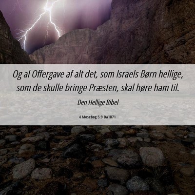Picture 06 - 4 Mosebog 5:9 DA1871 - Og al Offergave af alt det, som Israels Børn - Bible Verse Picture