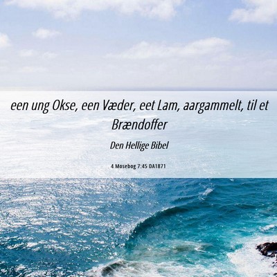 Picture 06 - 4 Mosebog 7:45 DA1871 - een ung Okse, een Væder, eet Lam, aargammelt, - Bible Verse Picture