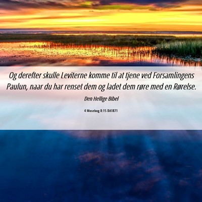 Picture 06 - 4 Mosebog 8:15 DA1871 - Og derefter skulle Leviterne komme til at tjene - Bible Verse Picture