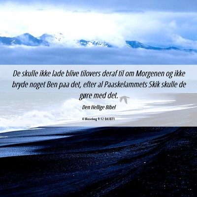 Picture 06 - 4 Mosebog 9:12 DA1871 - De skulle ikke lade blive tilovers deraf til om - Bible Verse Picture