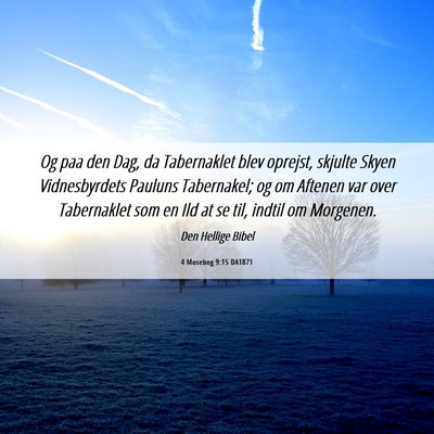 Picture 06 - 4 Mosebog 9:15 DA1871 - Og paa den Dag, da Tabernaklet blev oprejst, - Bible Verse Picture