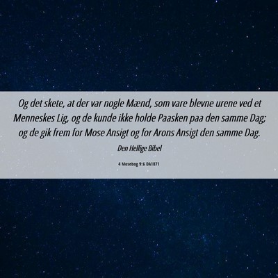 Picture 06 - 4 Mosebog 9:6 DA1871 - Og det skete, at der var nogle Mænd, som vare - Bible Verse Picture