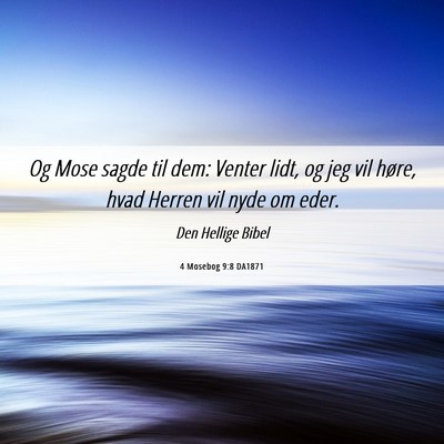 Picture 06 - 4 Mosebog 9:8 DA1871 - Og Mose sagde til dem: Venter lidt, og jeg vil - Bible Verse Picture