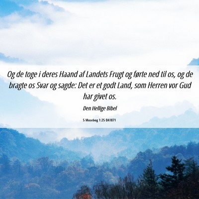 Picture 06 - 5 Mosebog 1:25 DA1871 - Og de toge i deres Haand af Landets Frugt og - Bible Verse Picture