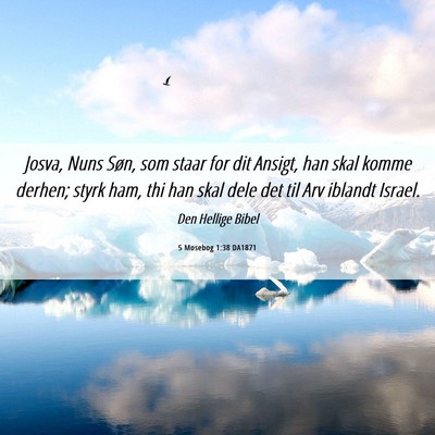 Picture 06 - 5 Mosebog 1:38 DA1871 - Josva, Nuns Søn, som staar for dit Ansigt, han - Bible Verse Picture