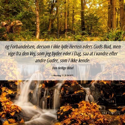 Picture 06 - 5 Mosebog 11:28 DA1871 - og Forbandelsen, dersom I ikke lyde Herren eders - Bible Verse Picture