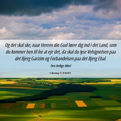 Picture 06 - 5 Mosebog 11:29 DA1871 - Og det skal ske, naar Herren din Gud fører dig - Bible Verse Picture