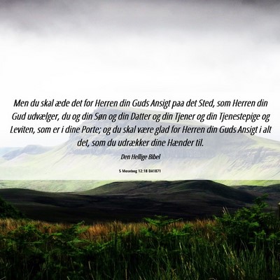 Picture 06 - 5 Mosebog 12:18 DA1871 - Men du skal æde det for Herren din Guds Ansigt - Bible Verse Picture
