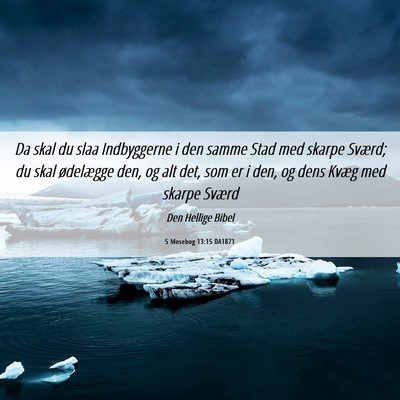 Picture 06 - 5 Mosebog 13:15 DA1871 - Da skal du slaa Indbyggerne i den samme Stad med - Bible Verse Picture