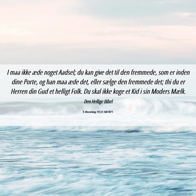 Picture 06 - 5 Mosebog 14:21 DA1871 - I maa ikke æde noget Aadsel; du kan give det til - Bible Verse Picture