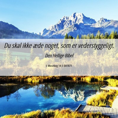 Picture 06 - 5 Mosebog 14:3 DA1871 - Du skal ikke æde noget, som er - Bible Verse Picture