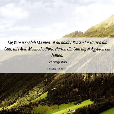 Picture 06 - 5 Mosebog 16:1 DA1871 - Tag Vare paa Abib Maaned, at du holder Paaske for - Bible Verse Picture