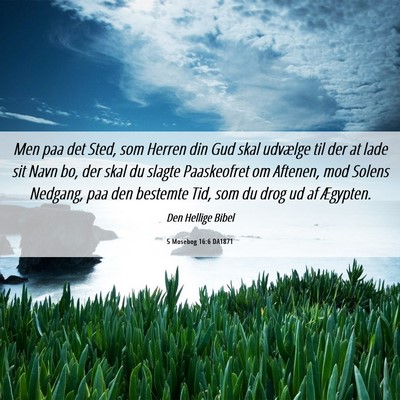 Picture 06 - 5 Mosebog 16:6 DA1871 - Men paa det Sted, som Herren din Gud skal - Bible Verse Picture