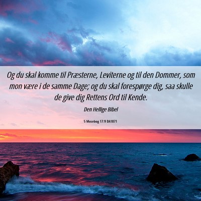 Picture 06 - 5 Mosebog 17:9 DA1871 - Og du skal komme til Præsterne, Leviterne og til - Bible Verse Picture