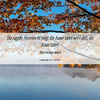 Picture 06 - 5 Mosebog 18:17 DA1871 - Da sagde Herren til mig: De have talet vel i det, - Bible Verse Picture