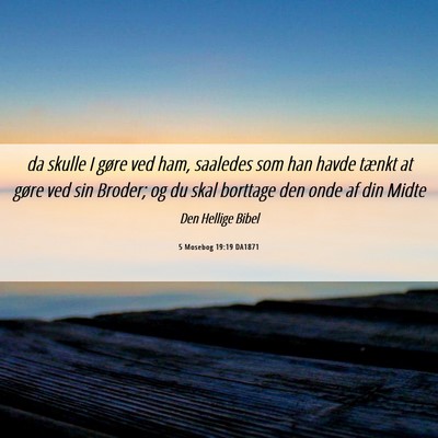 Picture 06 - 5 Mosebog 19:19 DA1871 - da skulle I gøre ved ham, saaledes som han havde - Bible Verse Picture