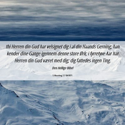 Picture 06 - 5 Mosebog 2:7 DA1871 - thi Herren din Gud har velsignet dig i al din - Bible Verse Picture