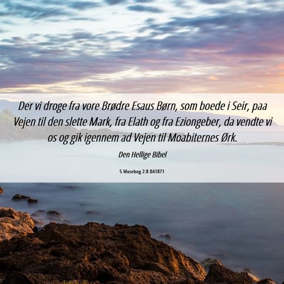 Picture 06 - 5 Mosebog 2:8 DA1871 - Der vi droge fra vore Brødre Esaus Børn, som - Bible Verse Picture