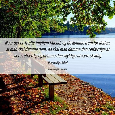 Picture 06 - 5 Mosebog 25:1 DA1871 - Naar der er Trætte imellem Mænd, og de komme - Bible Verse Picture