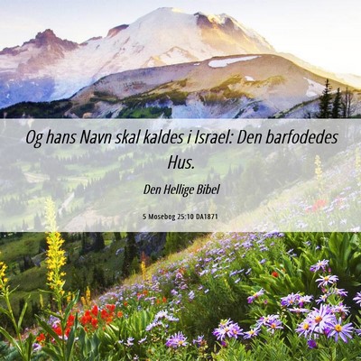 Picture 06 - 5 Mosebog 25:10 DA1871 - Og hans Navn skal kaldes i Israel: Den barfodedes - Bible Verse Picture