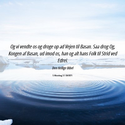 Picture 06 - 5 Mosebog 3:1 DA1871 - Og vi vendte os og droge op ad Vejen til Basan. - Bible Verse Picture