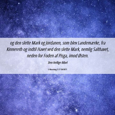 Picture 06 - 5 Mosebog 3:17 DA1871 - og den slette Mark og Jordanen, som blev - Bible Verse Picture