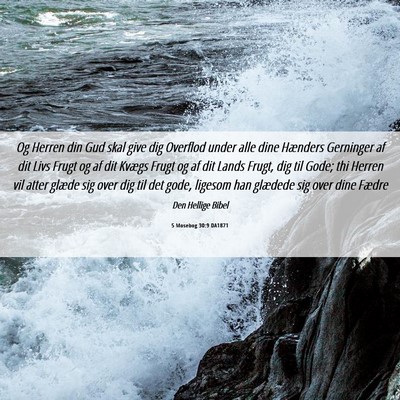 Picture 06 - 5 Mosebog 30:9 DA1871 - Og Herren din Gud skal give dig Overflod under - Bible Verse Picture