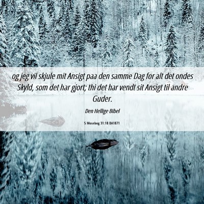 Picture 06 - 5 Mosebog 31:18 DA1871 - og jeg vil skjule mit Ansigt paa den samme Dag - Bible Verse Picture