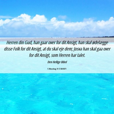 Picture 06 - 5 Mosebog 31:3 DA1871 - Herren din Gud, han gaar over for dit Ansigt, han - Bible Verse Picture
