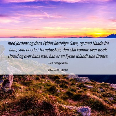 Picture 06 - 5 Mosebog 33:16 DA1871 - med Jordens og dens Fyldes kostelige Gave, og med - Bible Verse Picture