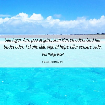 Picture 06 - 5 Mosebog 5:32 DA1871 - Saa tager Vare paa at gøre, som Herren eders Gud - Bible Verse Picture