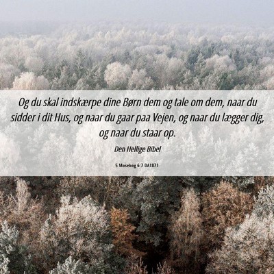 Picture 06 - 5 Mosebog 6:7 DA1871 - Og du skal indskærpe dine Børn dem og tale om - Bible Verse Picture
