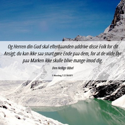 Picture 06 - 5 Mosebog 7:22 DA1871 - Og Herren din Gud skal efterhaanden uddrive disse - Bible Verse Picture