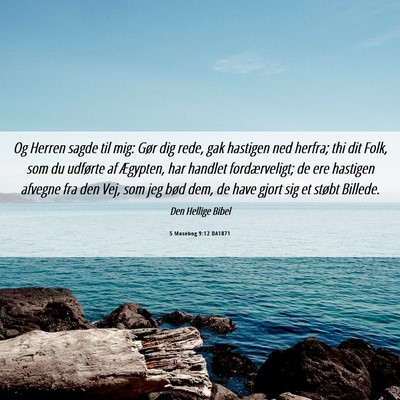Picture 06 - 5 Mosebog 9:12 DA1871 - Og Herren sagde til mig: Gør dig rede, gak - Bible Verse Picture