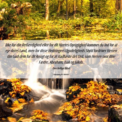 Picture 06 - 5 Mosebog 9:5 DA1871 - Ikke for din Retfærdighed eller for dit Hjertes - Bible Verse Picture