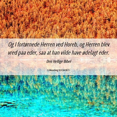 Picture 06 - 5 Mosebog 9:8 DA1871 - Og I fortørnede Herren ved Horeb, og Herren blev - Bible Verse Picture