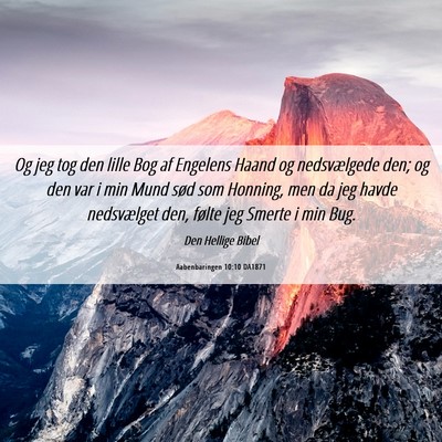 Picture 06 - Aabenbaringen 10:10 DA1871 - Og jeg tog den lille Bog af Engelens Haand og - Bible Verse Picture