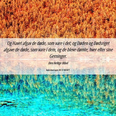 Picture 06 - Aabenbaringen 20:13 DA1871 - Og Havet afgav de døde, som vare i det; og - Bible Verse Picture
