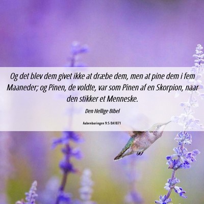 Picture 06 - Aabenbaringen 9:5 DA1871 - Og det blev dem givet ikke at dræbe dem, men at - Bible Verse Picture