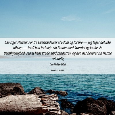 Picture 06 - Amos 1:11 DA1871 - Saa siger Herren: For tre Overtrædelser af Edom - Bible Verse Picture