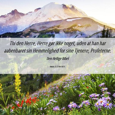 Picture 06 - Amos 3:7 DA1871 - Thi den Herre, Herre gør ikke noget, uden at han - Bible Verse Picture