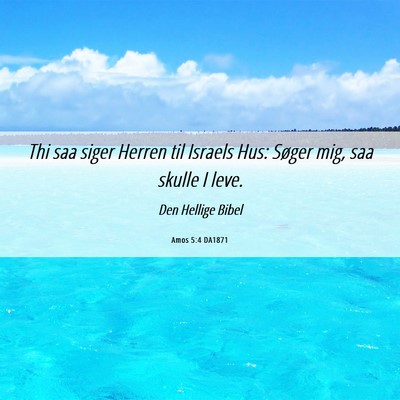 Picture 06 - Amos 5:4 DA1871 - Thi saa siger Herren til Israels Hus: Søger mig, - Bible Verse Picture