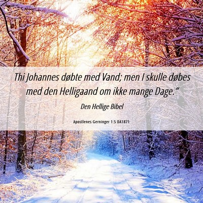 Picture 06 - Apostlenes Gerninger 1:5 DA1871 - Thi Johannes døbte med Vand; men I skulle døbes - Bible Verse Picture
