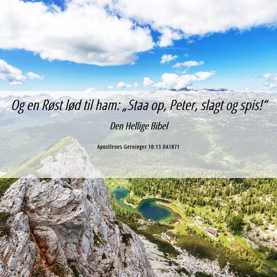 Picture 06 - Apostlenes Gerninger 10:13 DA1871 - Og en Røst lød til ham: „Staa op, Peter, - Bible Verse Picture