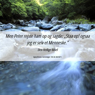 Picture 06 - Apostlenes Gerninger 10:26 DA1871 - Men Peter rejste ham op og sagde: „Staa op! - Bible Verse Picture