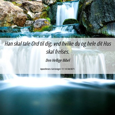 Picture 06 - Apostlenes Gerninger 11:14 DA1871 - Han skal tale Ord til dig, ved hvilke du og hele - Bible Verse Picture