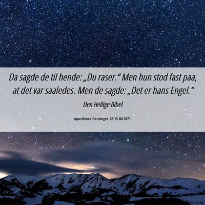 Picture 06 - Apostlenes Gerninger 12:15 DA1871 - Da sagde de til hende: „Du raser.“ Men hun - Bible Verse Picture